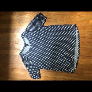 H&M blue and white polka dot shirt
